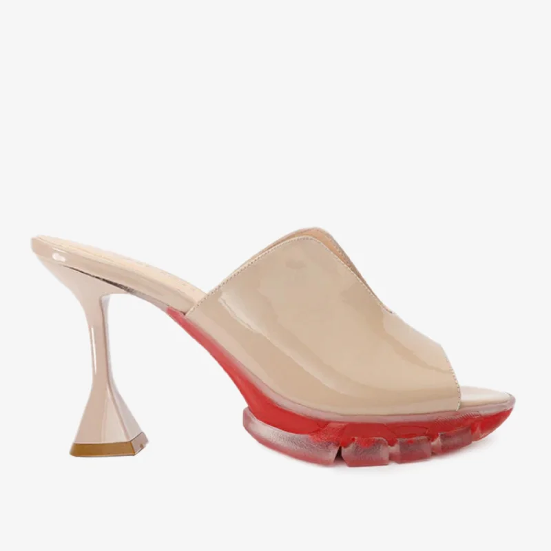 The Caratal Cream Patent Leather Women Sandal