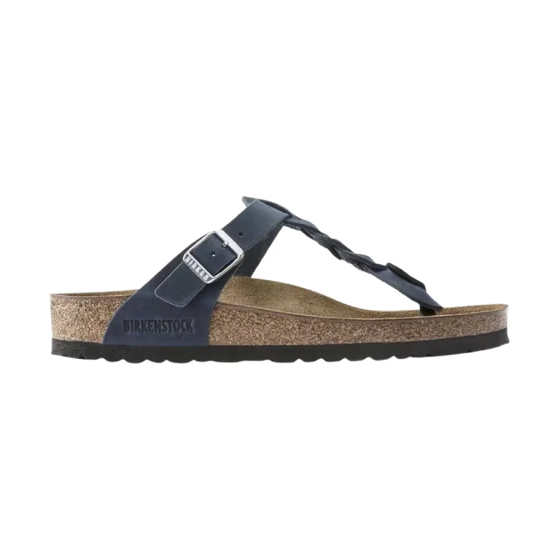 Birkenstock Gizeh Braided Sandals - Oiled Leather Navy