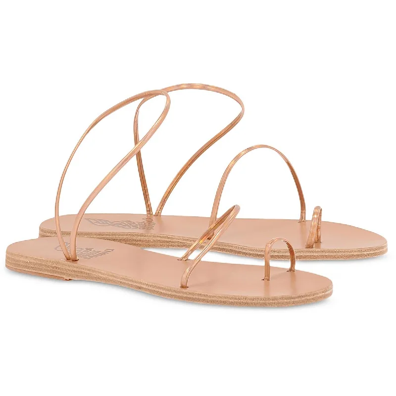 Ancient Greek Sandals Womens Chora Iridescent Rame Leather Slide Sandals