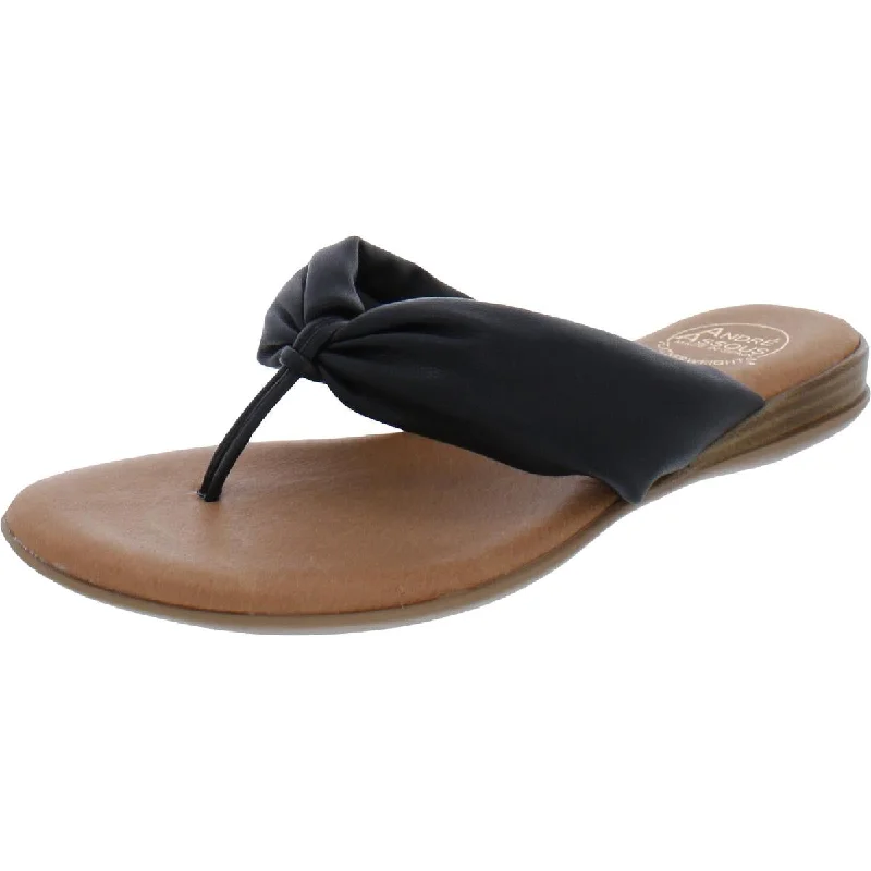 André Assous Womens Nuya Leather Slip-On Thong Sandals