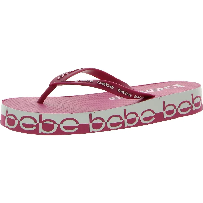 Bebe Womens Peggy Cushioned Footbed Toe-Post Thong Sandals