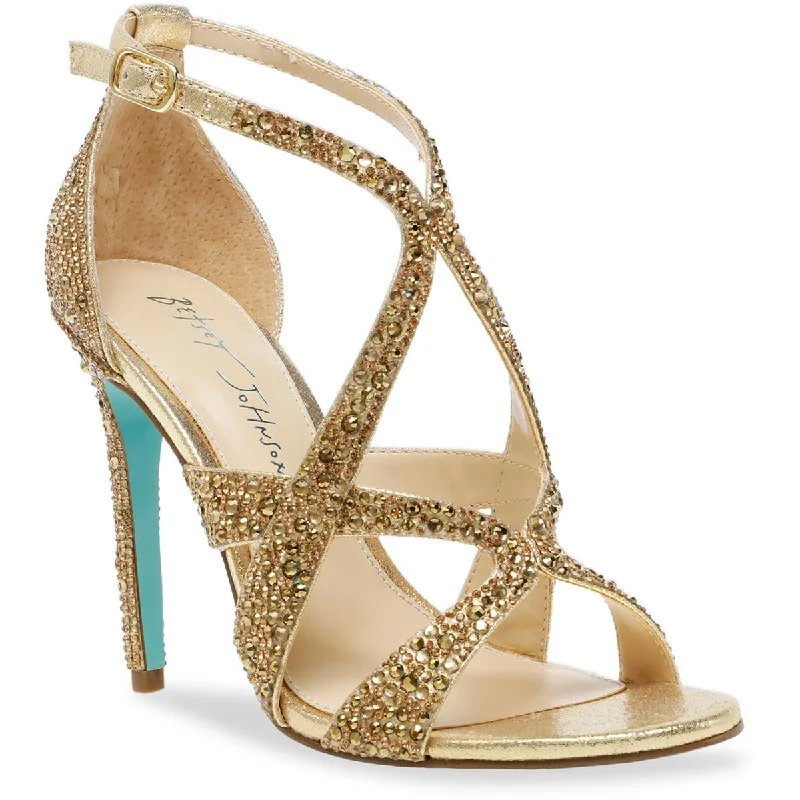 Betsey Johnson Womens Miles Rhinestone Strappy Heels