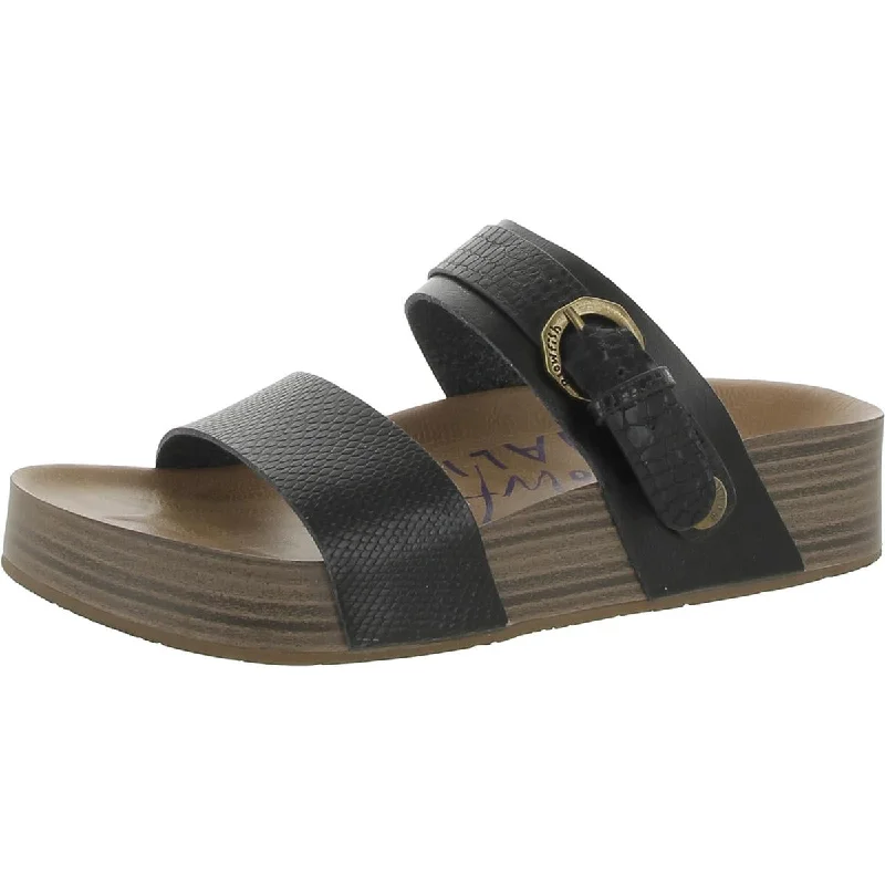 Blowfish Womens Marge Faux Leather Buckle Footbed Sandals