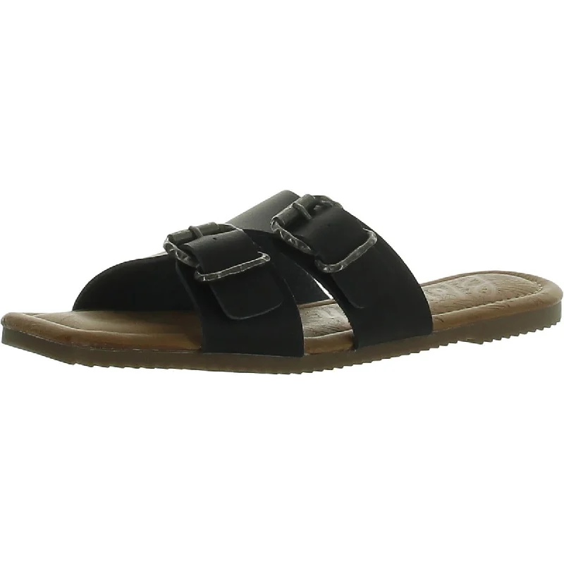 Blowfish Womens Zailey Faux Leather Slip-On Slide Sandals