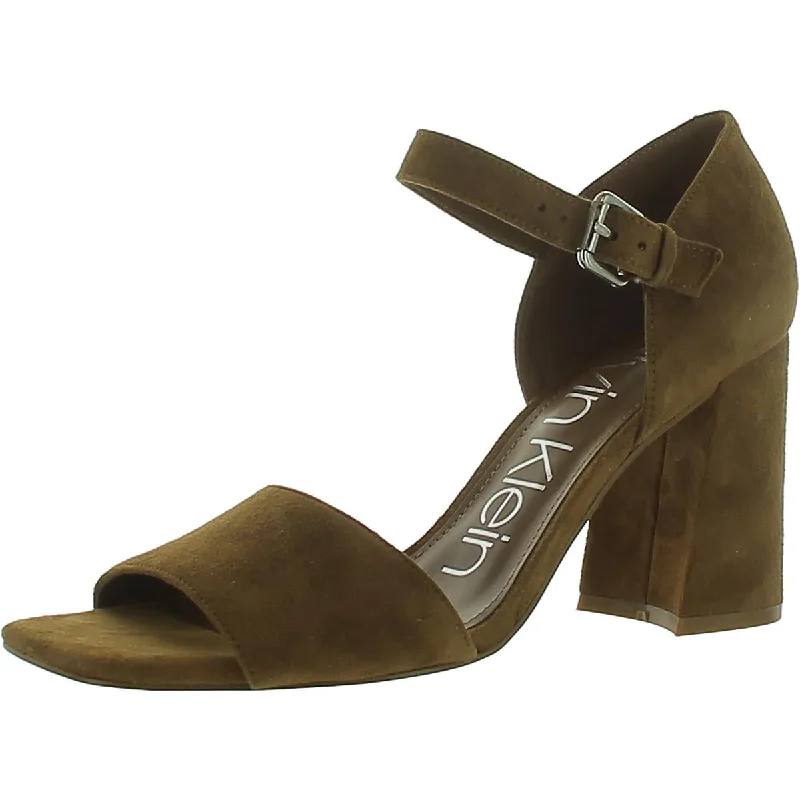 Calvin Klein Womens Quelyn 2 Suede Dressy Ankle Strap