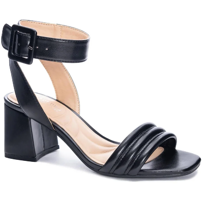 Chinese Laundry Womens Blest Faux Leather Ankle Strap Heels