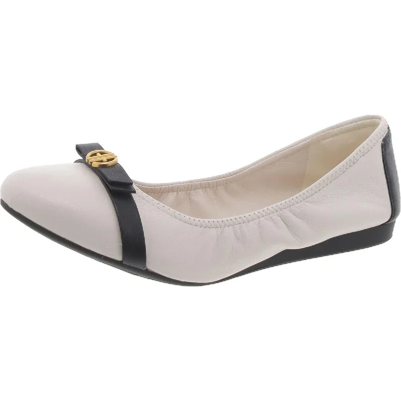 Cole Haan Womens TOVA BOW BALLET Leather Cushioned Footbed Ballet Flats