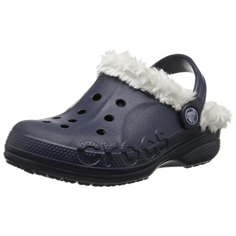 Crocs Mens Baya Faux Fur Slip On Clogs