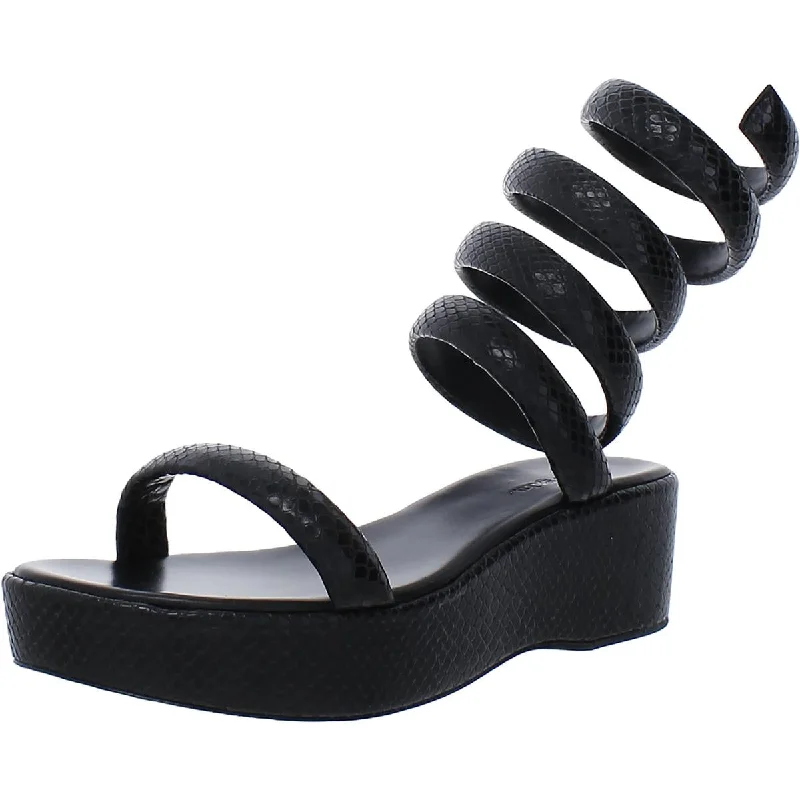 Cult Gaia Womens Gabi Leather Dressy Platform Sandals