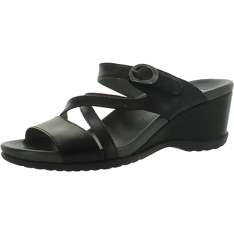 Dansko Womens Leather Strappy Wedge Sandals