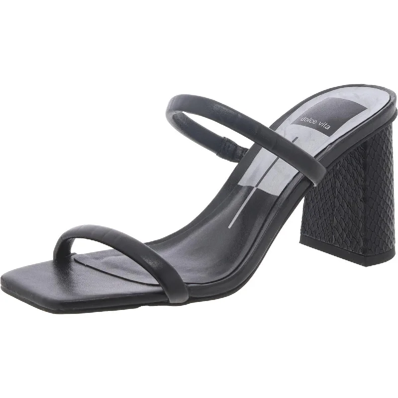 Dolce Vita Womens Faux Leather Slip On Slide Sandals