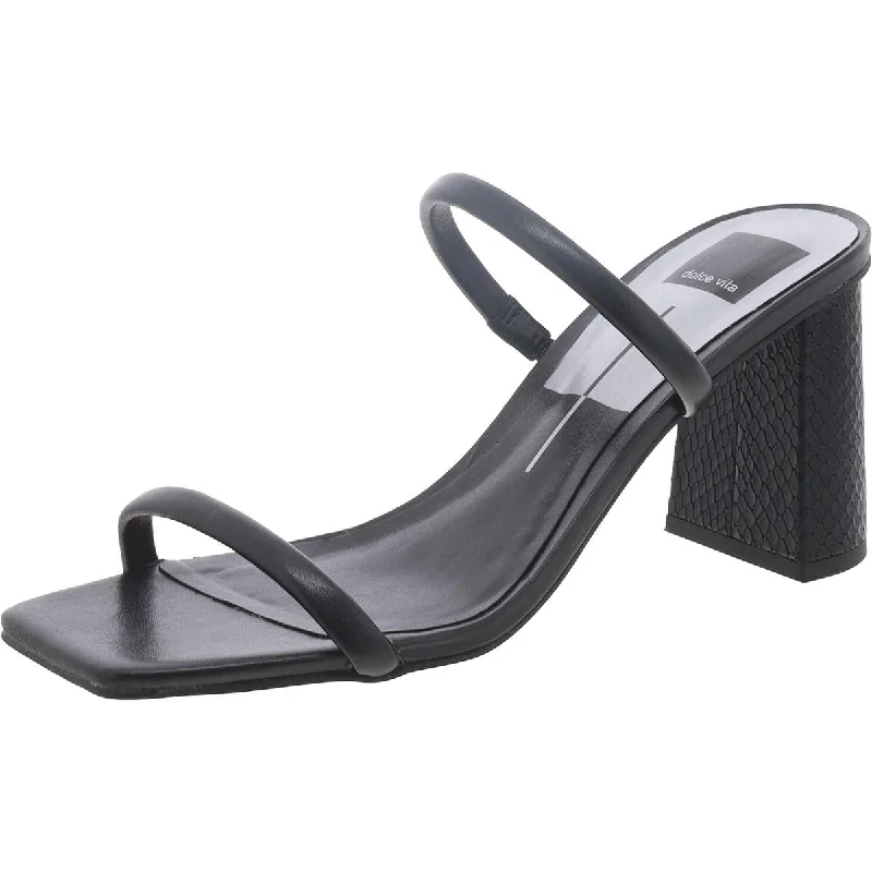 Dolce Vita Womens PEYTON Fax Leather Square Toe Block Heel