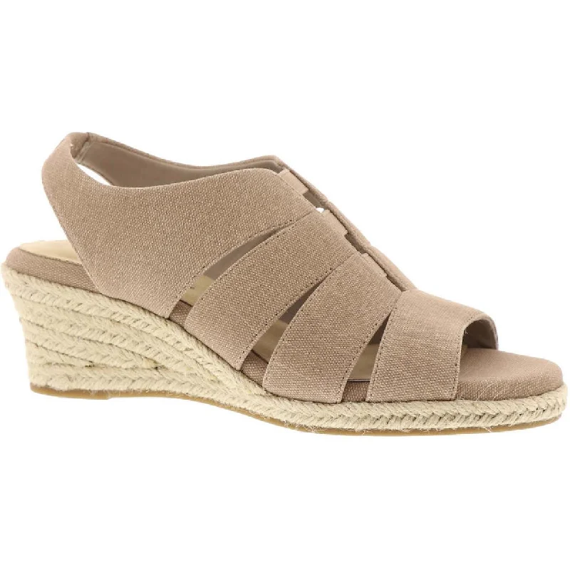 Easy Street Womens Aziza Wedge Peep Toe Espadrilles