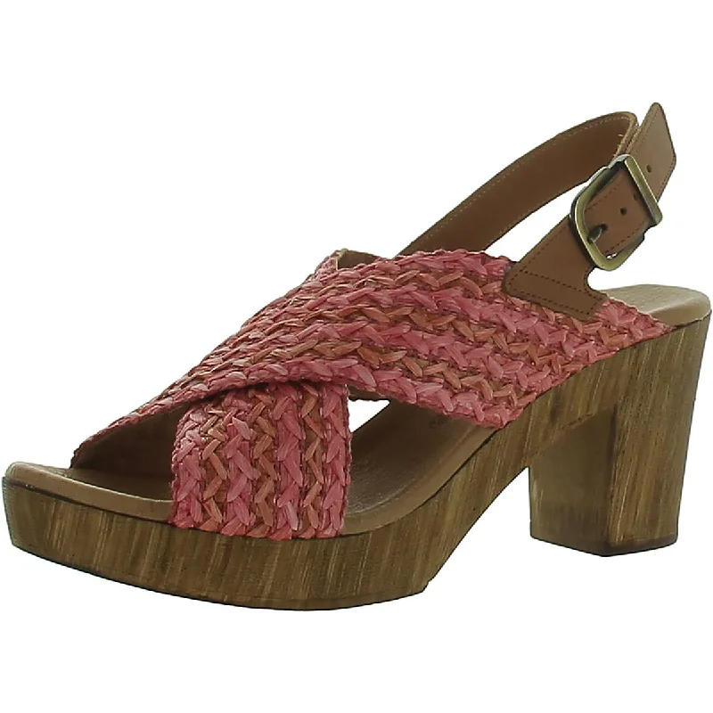 Eric Michael Womens Leather Woven Heels