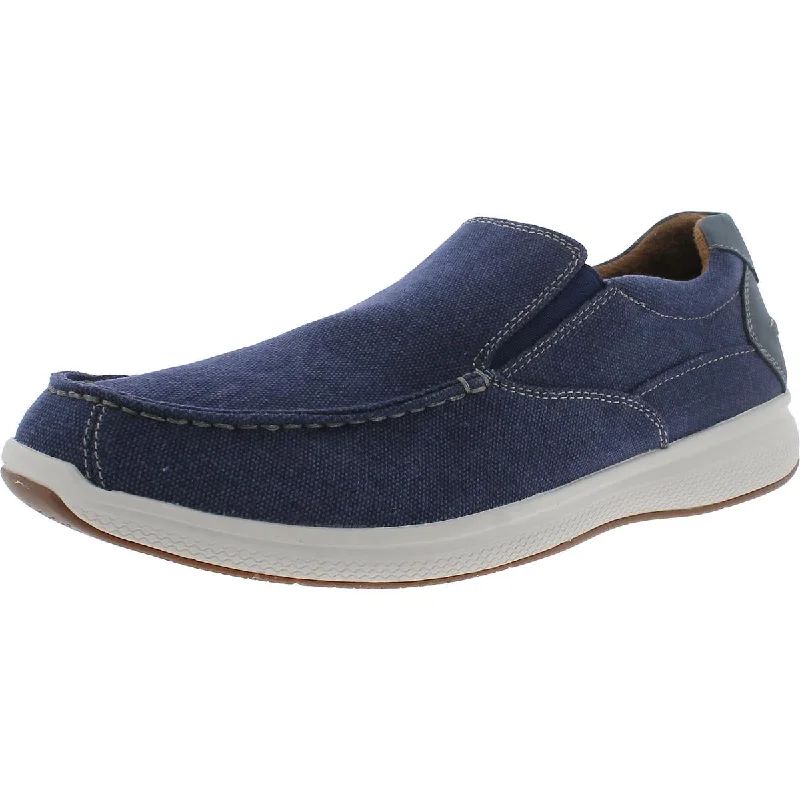 Florsheim Mens Great Lakes Leather Canvas Slip-On Shoes