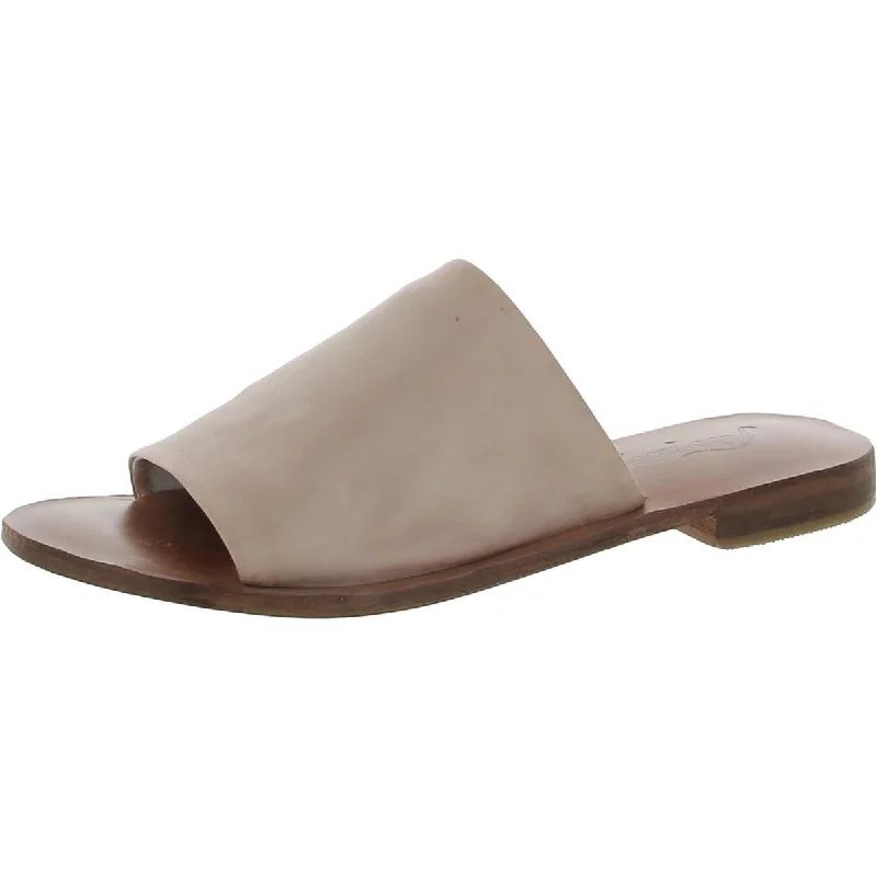 Free People Womens Vicente Leather Slip On Slide Sandals