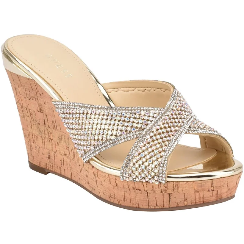 Guess Womens Eleonorae  Dressy Slip On Wedge Sandals