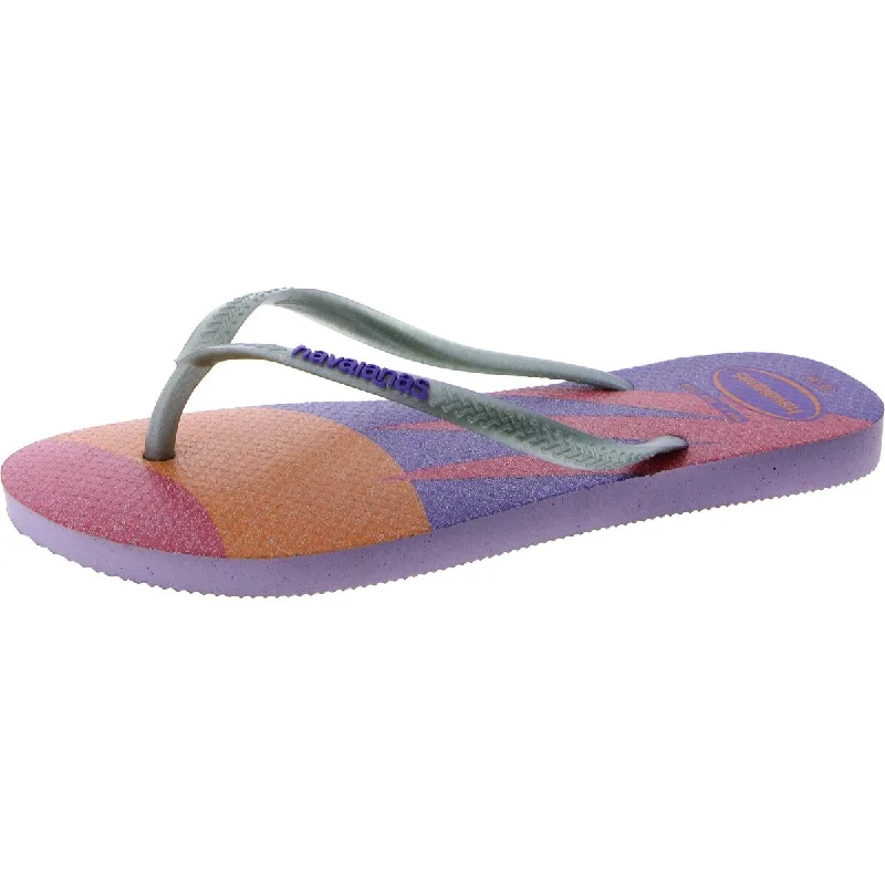 Havaianas Womens Round Toe Slip On Flip-Flops