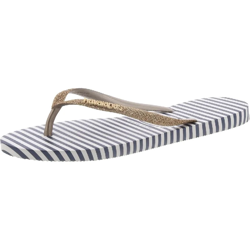 Havaianas Womens Striped Glitter Flip-Flops