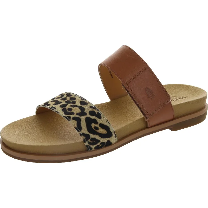 Hush Puppies Womens Lilly 2 Leather Flat Slide Sandals