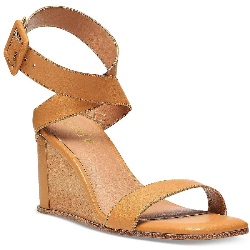 Joie Womens Bayley 35 Leather Ankle Strap Wedge Sandals