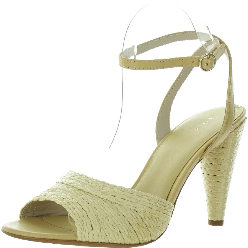 Joie Womens Calan Leather Raffia Heels