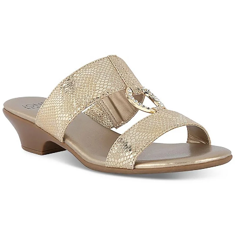 Jones New York Womens Eanna Embellished Slip-On Wedge Sandals