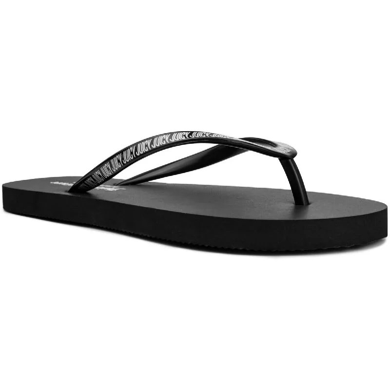 Juicy Couture Womens Savor Slip-On Signature Flip-Flops