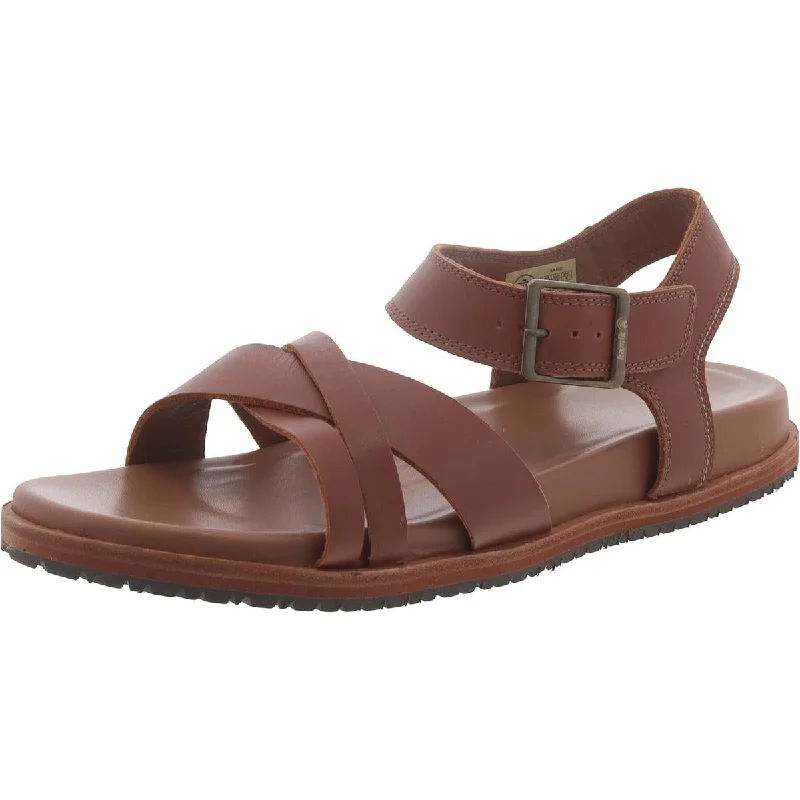 Kamik Womens Sadie Leather Criss-Cross Slingback Sandals