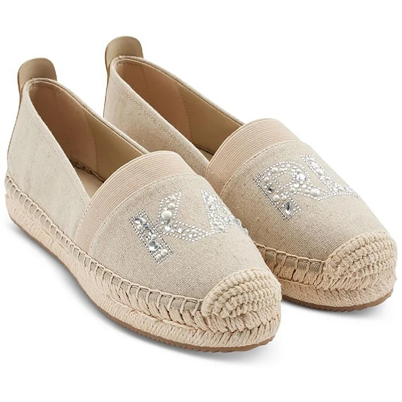 Karl Lagerfeld Paris Womens Manika Embellished Canvas Espadrilles