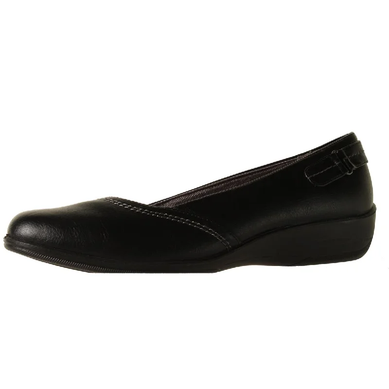 LifeStride Womens Intellect Faux Leather Wedge Round-Toe Shoes