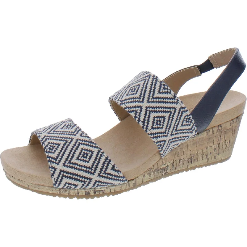 LifeStride Womens Marcela Woven Slip On Wedge Sandals