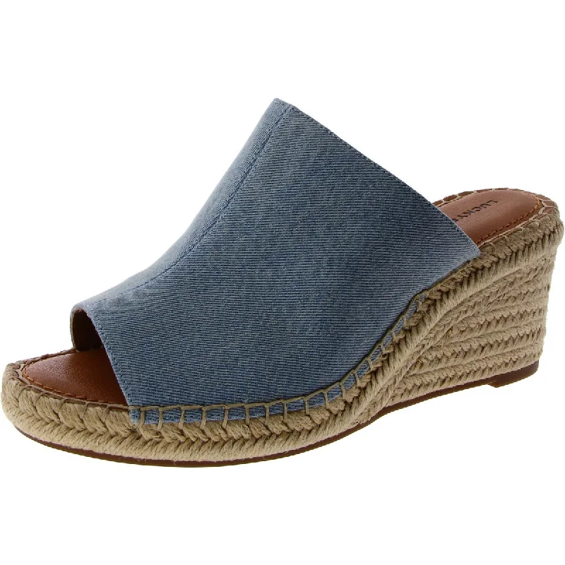 Lucky Brand Womens Cabriah Denim Espadrille Wedge Sandals