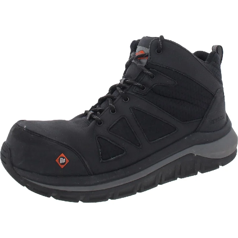 Merrell Mens Fullbench Speed Mid CF Leather Slip Resistant Work and Safety Shoes