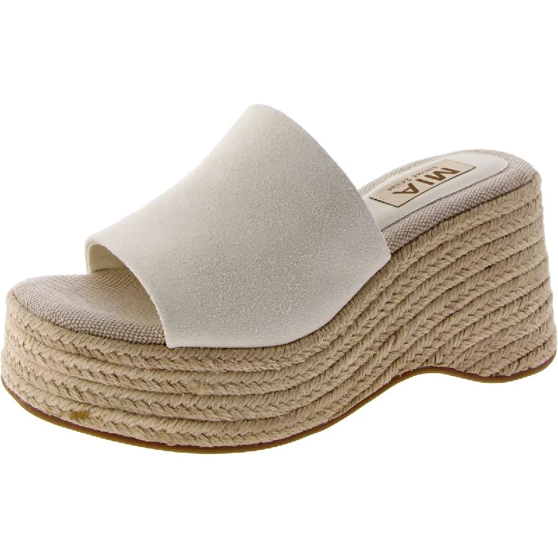 Mia Womens PALMA Square toe Casual Wedge Sandals