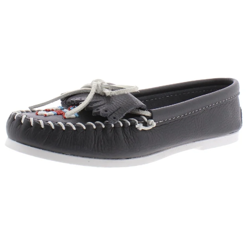 Minnetonka Womens Thunderbird Leather Slip On Moccasins