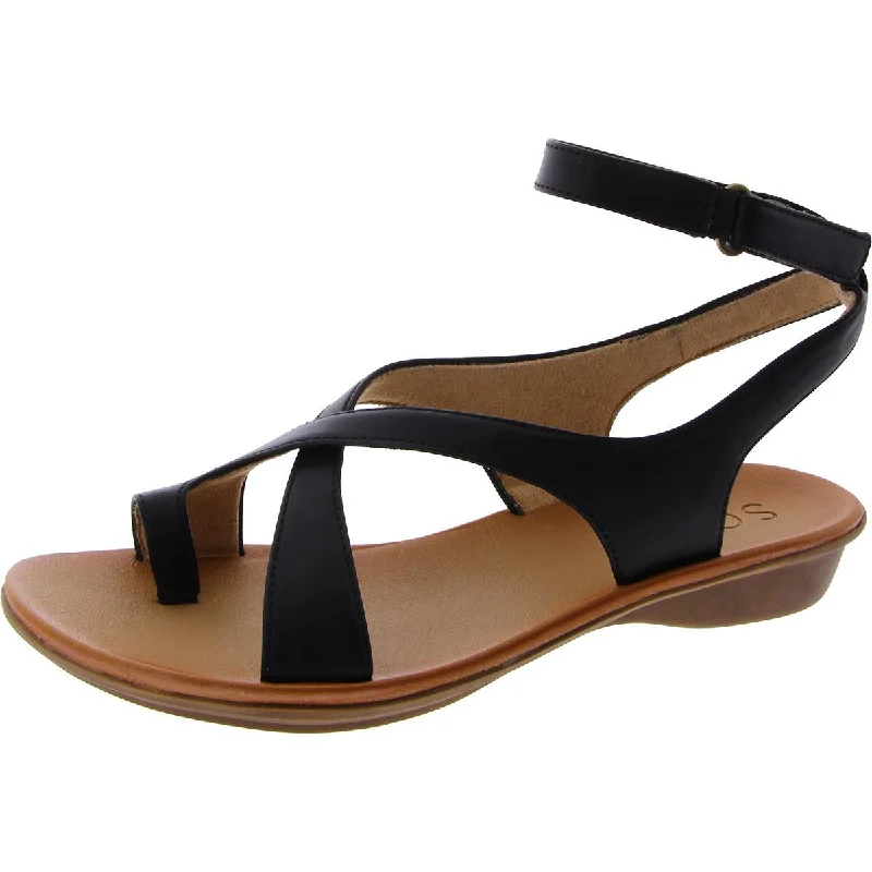 Naturalizer Womens Sivan Faux Leather Toe Loop Ankle Strap