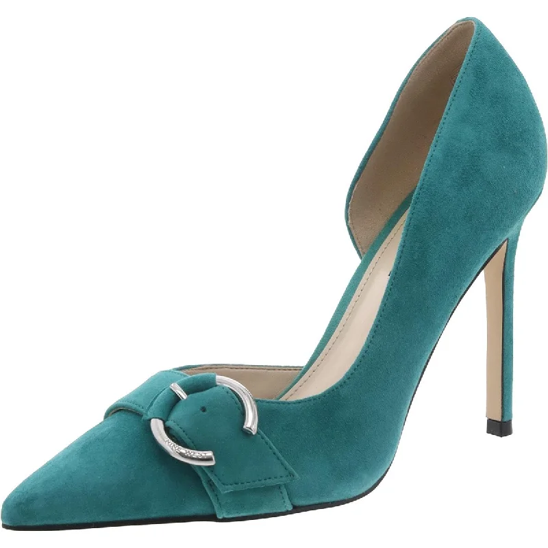 Nine West Womens Finite Suede Stiletto D'Orsay Heels