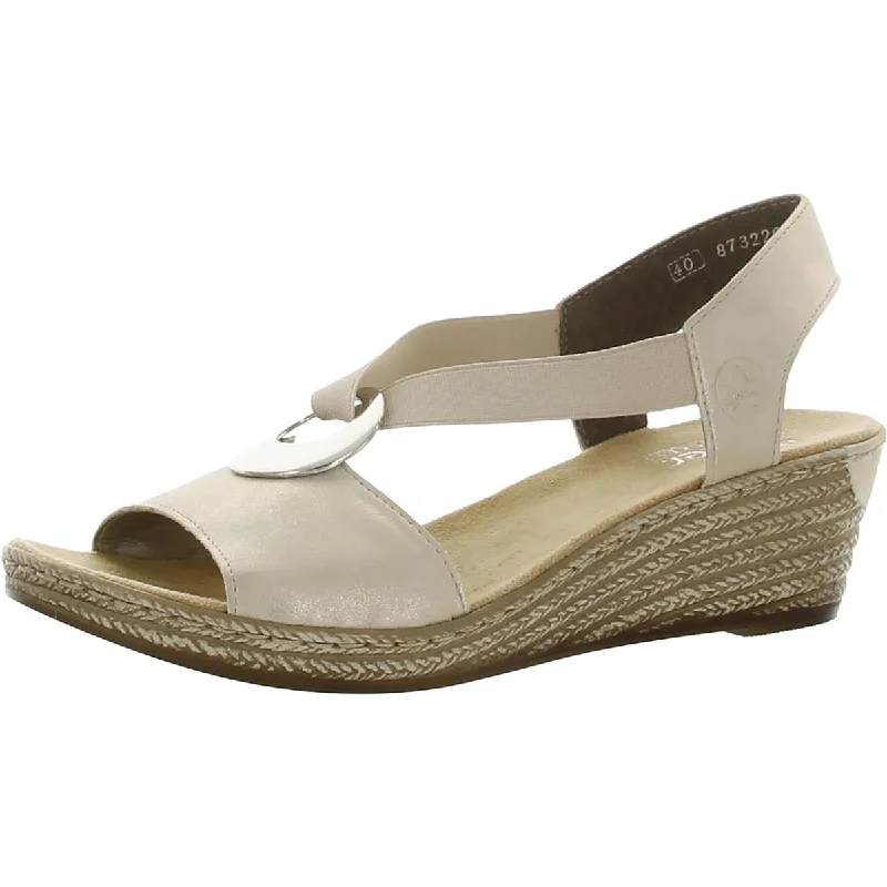 Rieker Womens Fanni Metllic Strappy Espadrilles