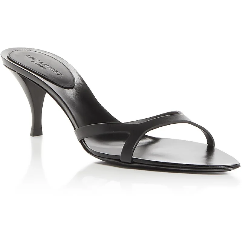 Saint Laurent Womens GIPPY Leather Pointed toe Mule Sandals