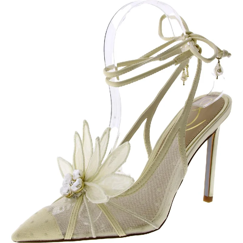 Sam Edelman Womens Aura Satin Embellished Slingback Heels