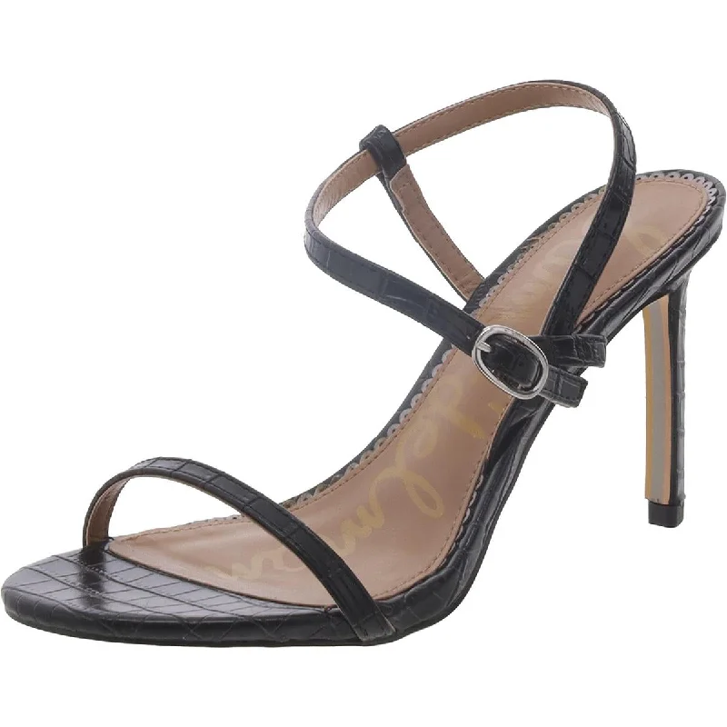 Sam Edelman Womens Dara Faux Leather Adjustable Slingback Heels