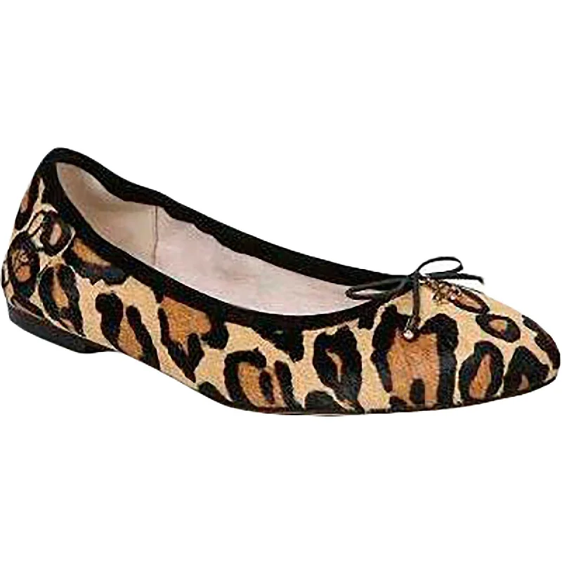 Sam Edelman Womens Felicia Calf Hair Leopard Print Ballet Flats