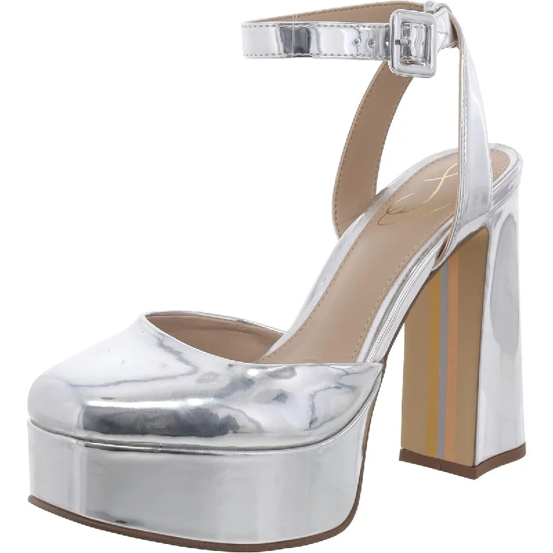 Sam Edelman Womens Kaine Metallic Square Toe Platform Heels