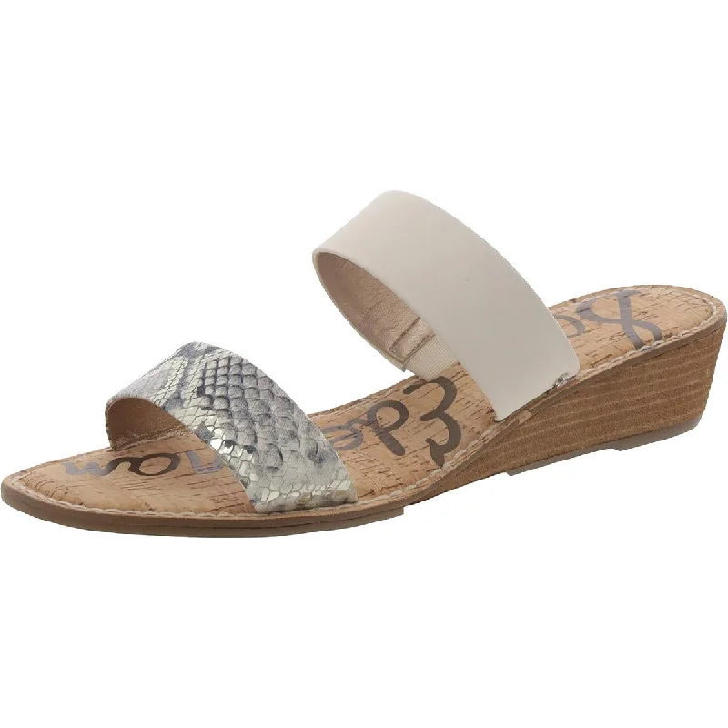 Sam Edelman Womens Leather Slides Wedge Sandals