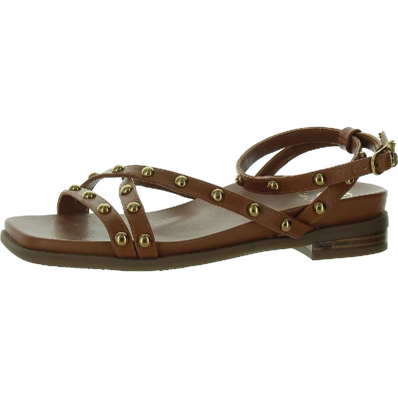 Sam & Libby Womens Brandi Faux Leather Slip On Strappy Sandals