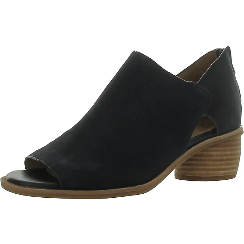 Sofft Womens Carleigh Suede Peep-Toe Block Heel