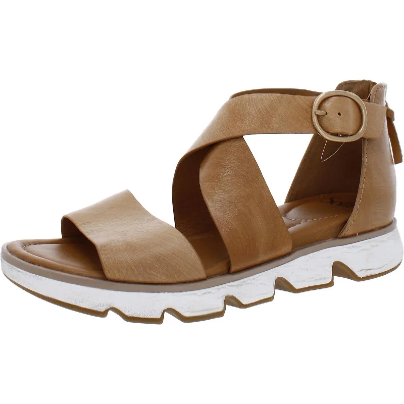 Sofft Womens Mackenna Leather Criss-Cross Wedge Sandals