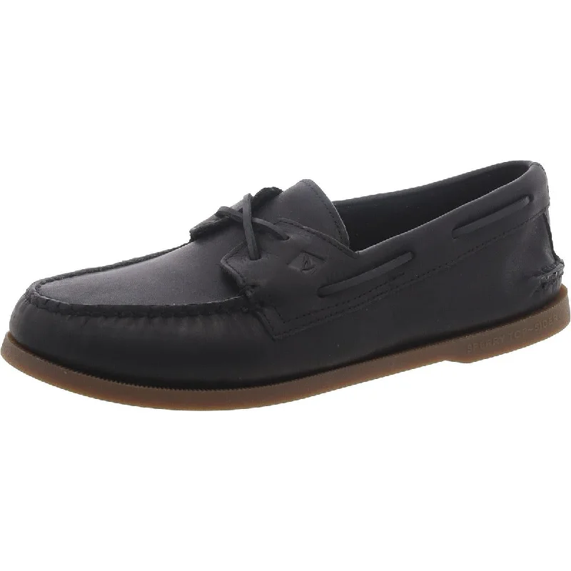 Sperry Mens Cross Lace Leather Slip-On Boat Shoes