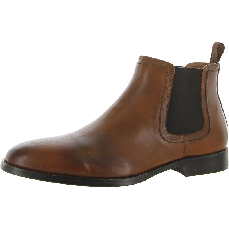 Steve Madden Mens Duke Leather Pull On Chelsea Boots